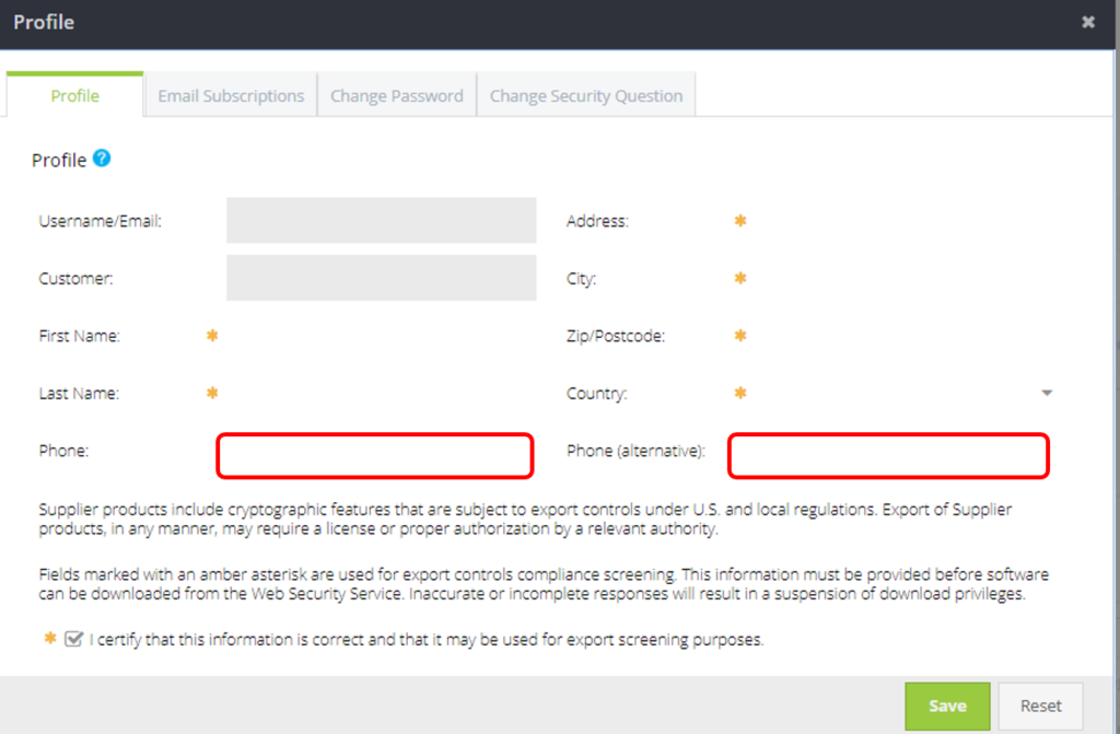 How do I update my contact number on the portal
